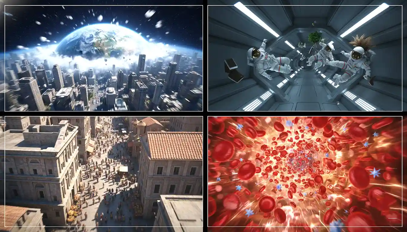 Bar chart showing AI adoption rates across industry segments: solo creators 85%, indie filmmakers 70%, streaming platforms 60%, major studios 45%, traditional broadcast 30%