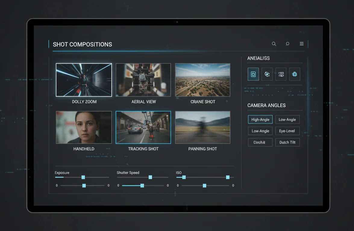 Different camera angle options available in Veo 3
