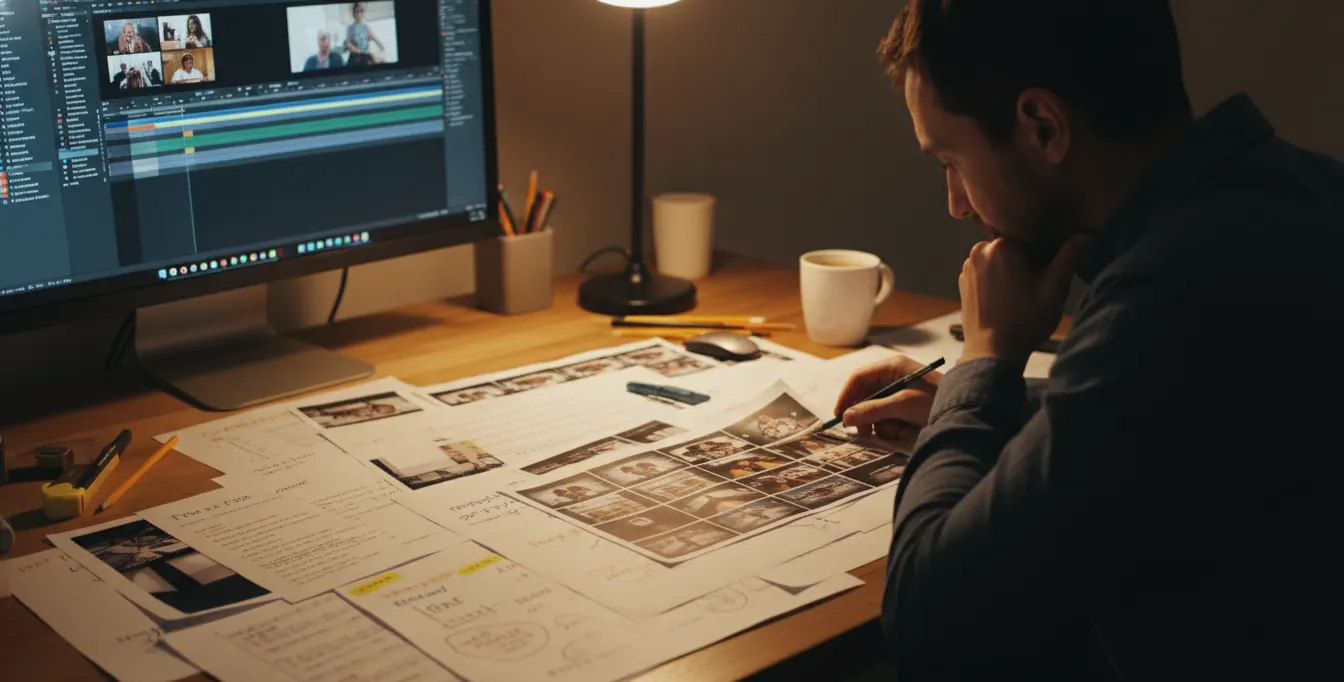 Video editor developing storytelling skills